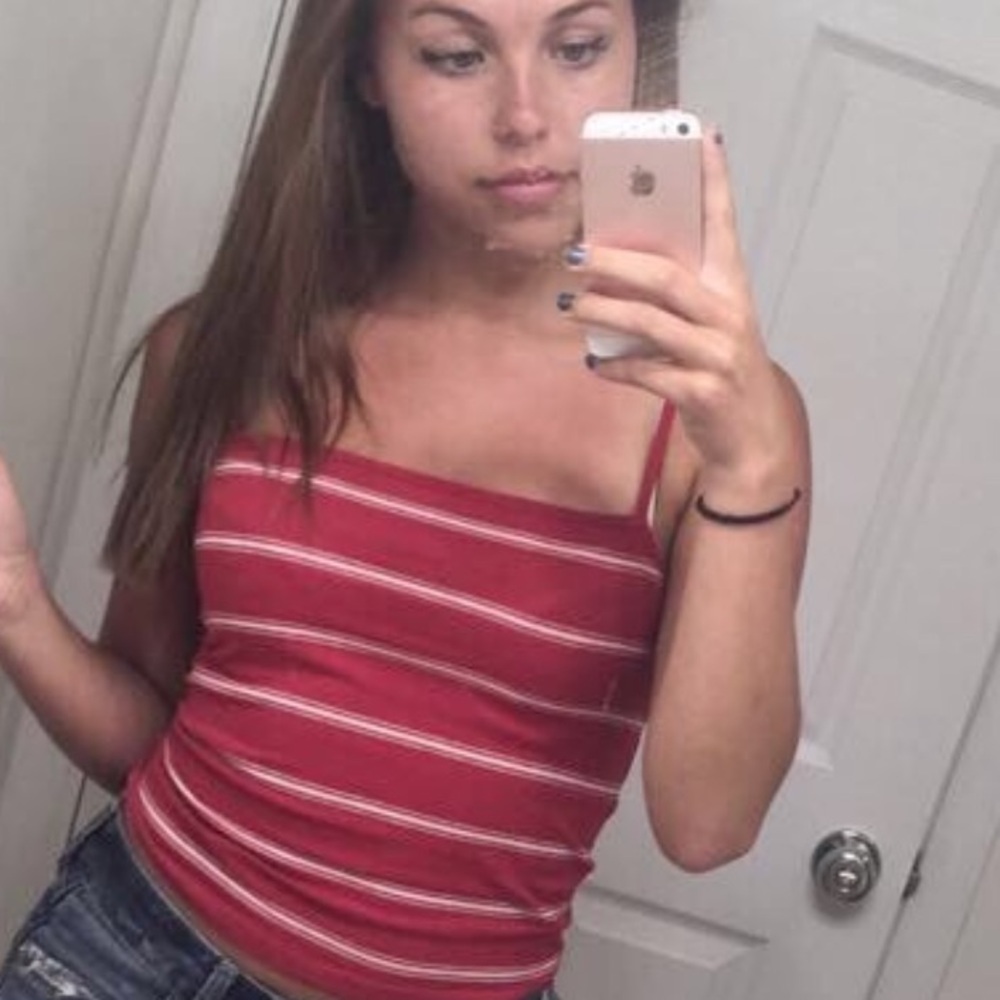 Brandy Melville Red and White Striped Camisole
